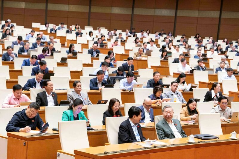 Sáng 26/11, Quốc hội thảo luận tại hội trường về dự thảo Luật Dự trữ quốc gia (sửa đổi). Ảnh: QH