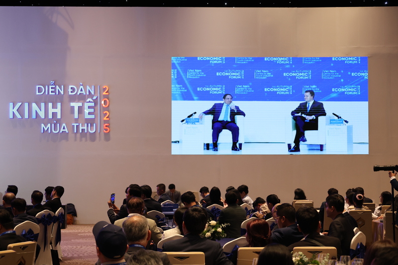 Chương trình " 60 phút cùng Thủ tướng Chính phủ Việt Nam" trong khuôn khổ diễn đàn. Ảnh: Hoàng Chiến