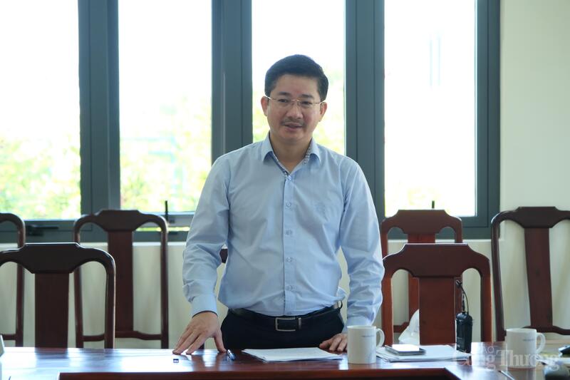 Phó Cục trưởng Cục Kỹ thuật an toàn và Môi trường Công nghiệp; thành viên Ban chỉ huy, Chánh văn phòng - Văn phòng thường trực Phòng tránh thiên tai và tìm kiếm cứu nạn (Bộ Công Thương) Trịnh Văn Thuận phát biểu chỉ đạo tại buổi làm việc. Ảnh: Lê Sơn