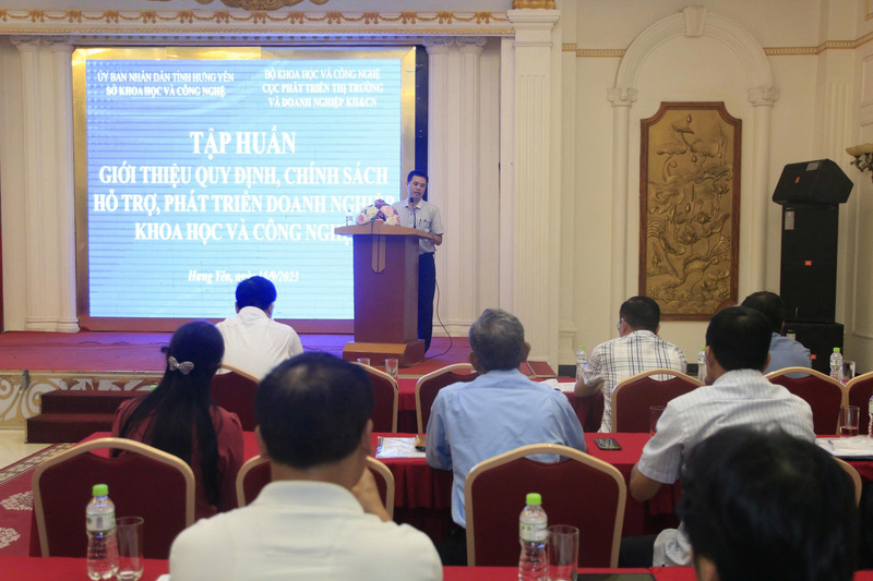 Buổi tập huấn giới thiệu quy định, chính sách hỗ trợ, phát triển doanh nghiệp khoa học công nghệ tỉnh Hưng Yên