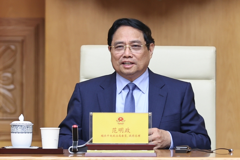 Thủ tướng nhấn mạnh, Quảng Tây có vị trí và vai trò rất quan trọng, luôn tiên phong đi đầu trong thúc đẩy giao lưu, hợp tác giữa hai nước, dư địa hợp tác giữa Quảng Tây với các bộ, ngành và địa phương của Việt Nam còn rất rộng lớn. Ảnh: VGP/Nhật Bắc