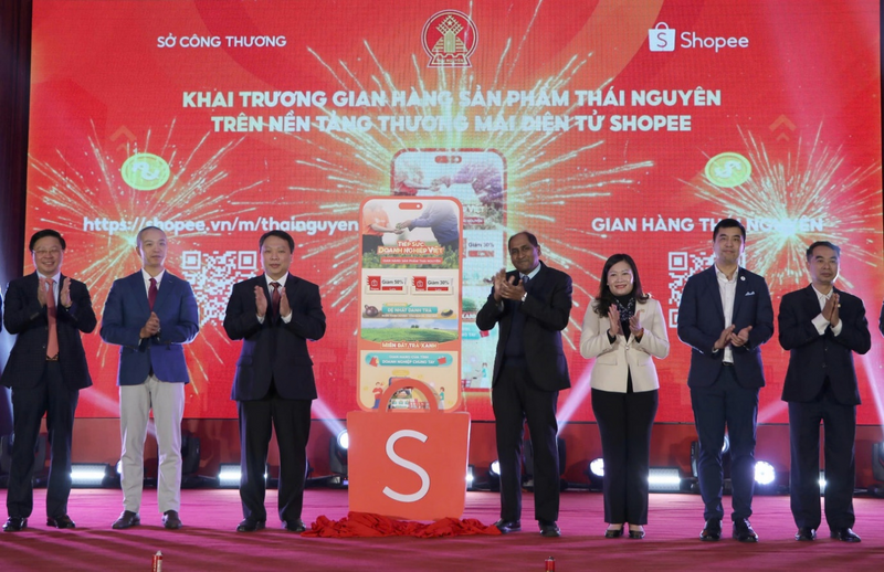 Khai trương gian hàng sản phẩm Thái Nguyên trên nền tảng thương mại điện tử Shopee, thúc đẩy tiêu thụ nông sản số.