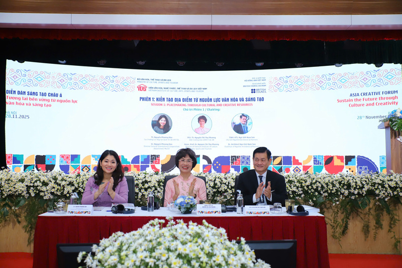Diễn đàn Sáng tạo châu Á 2025 giới thiệu những nỗ lực của Việt Nam về kiến tạo không gian sáng tạo, bảo tồn di sản văn hóa. Ảnh: Việt Hùng.