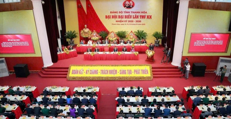 Thanh Hóa đẩy mạnh tuyên truyền 05 quan điểm chỉ đạo trong Nghị quyết Đại hội đại biểu Đảng bộ tỉnh lần thứ XX, nhiệm kỳ 2025 – 2030. Ảnh: Minh Hiếu.