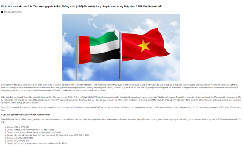 Cổng FTAP liên tục cập nhật những thông tin liên quan về Hiệp định CEPA.