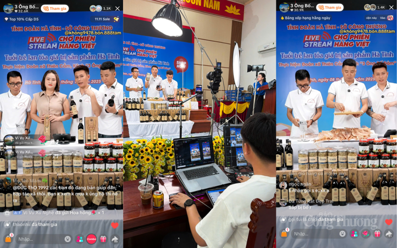 Những buổi livetream của các bạn trẻ Hà Tĩnh thu hút hàng nghìn người xem và lượng tương tác lớn. Ảnh: Trọng Thân