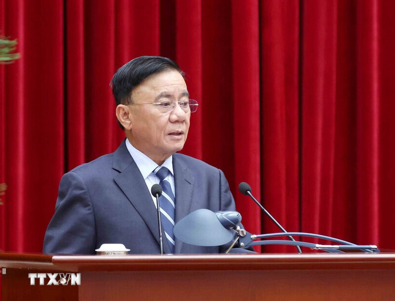 Thường trực Ban Bí thư Trần Cẩm Tú phát biểu chỉ đạo tại Hội nghị. Ảnh: TTXVN