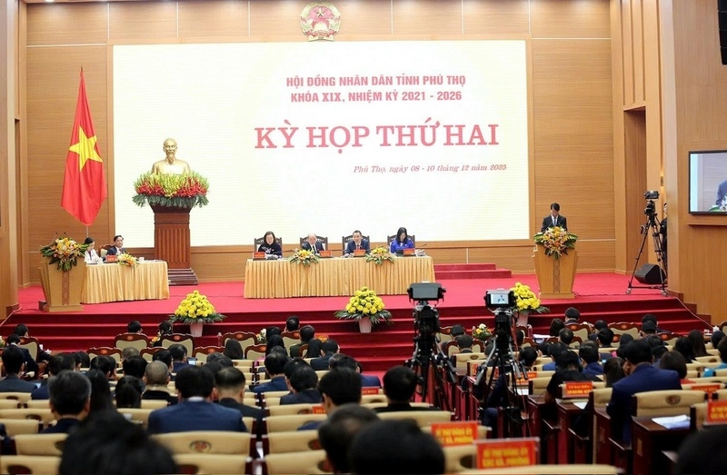 Kỳ họp HĐND tỉnh Phú Thọ khóa XIX, nhiệm kỳ 2021-2026 đánh giá kết quả phát triển kinh tế - xã hội năm 2025 và thảo luận phương hướng, nhiệm vụ năm 2026. Ảnh: CTV