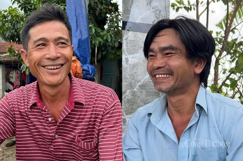 Ông Đỗ Ngọc Tăng (bên phải) và ông Hồ Chí Liện chia sẻ câu chuyện cứu người với phóng viên Báo Công Thương. Ảnh: Vũ Long