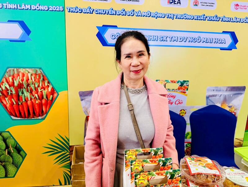 Bà Ngô Thị Mai Hoa, Giám đốc Công ty TNHH sản xuất, thương mại, dịch vụ Ngô Mai Hoa tại hội nghị. Ảnh: Diễm Thương