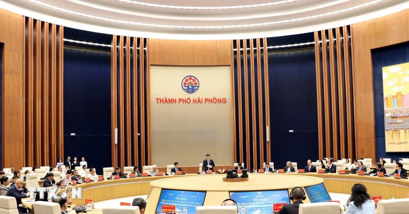 Hội nghị “Khu thương mại tự do thành phố Hải Phòng – Điểm đến của kỷ nguyên mới” (Ảnh: TTXVN)