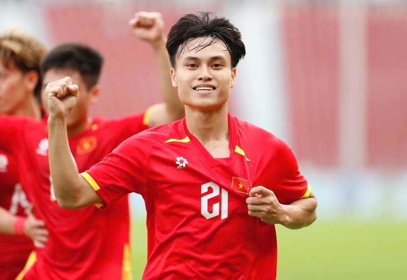 U22 Việt Nam quyết tâm vượt qua U22 Philippines để vào chung kết SEA Games 33. Ảnh: Tuấn Phạm (Thể thao văn hoá/TTXVN)