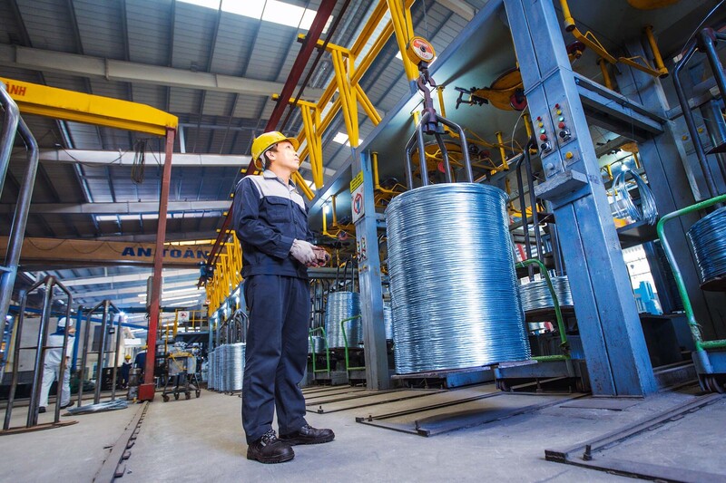 Thép dây mạ Hòa Phát xuất khẩu sang nhiều thị trường, trong đó có Canada. Ảnh: Hòa Phát