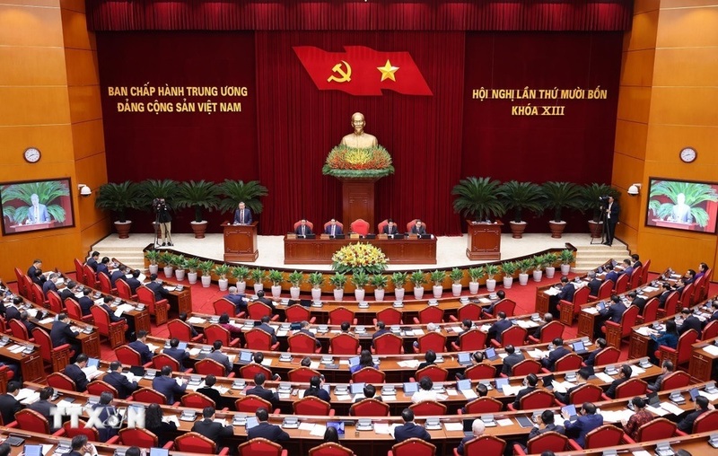 Phiên khai mạc Hội nghị lần thứ 14 Ban Chấp hành Trung ương Đảng khóa XIII. Ảnh: Lâm Khánh/TTXVN