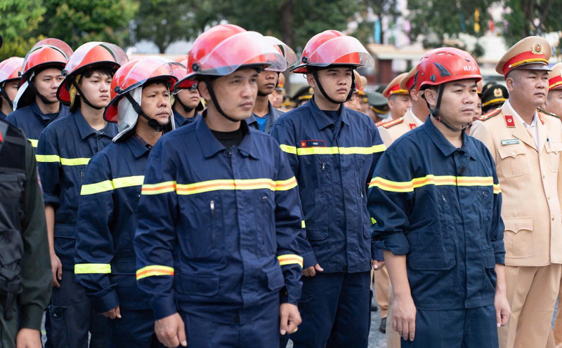 Phòng Cảnh sát phòng cháy, chữa cháy và cứu nạn, cứu hộ tại buổi lễ. Ảnh: Quốc Dũng