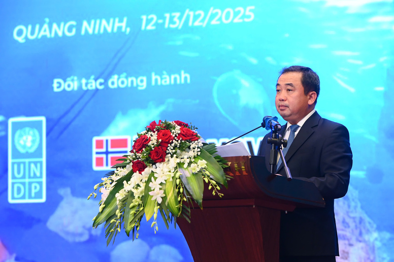 Bộ trưởng Bộ Nông nghiệp và Môi trường Trần Đức Thắng phát biểu tại diễn đàn. Ảnh: NNVN