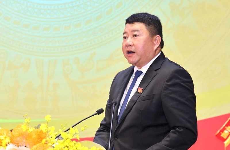 Ông Mai Xuân Thông, Phó Chủ tịch Thường trực Hiệp hội Doanh nghiệp tỉnh Thanh Hóa khóa III khai mạc đại hội. Ảnh: Minh Hằng