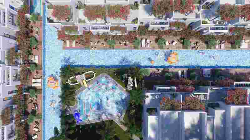 Phối cảnh nhà phố biển sở hữu dòng sông lười ngay nhà tại tiểu khu Hy Lạp