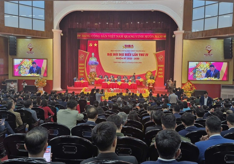 Toàn cảnh Đại hội Hiệp hội Doanh nghiệp tỉnh Thanh Hóa lần thứ IV, nhiệm kỳ 2025 - 20230. Ảnh: Trường Giang