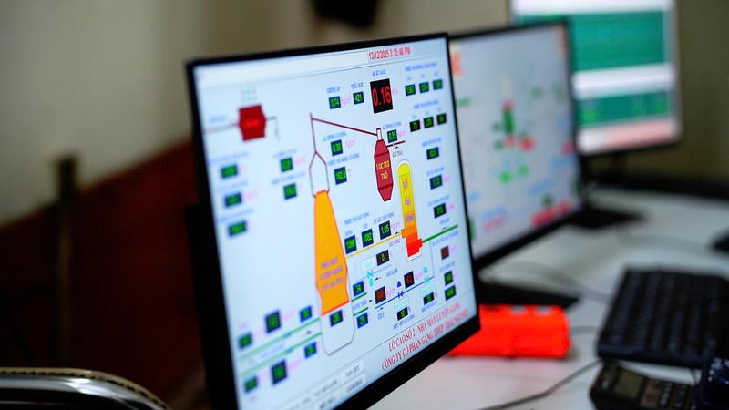 Sơ đồ vận hành lò cao số 2 tại Công ty CP Gang thép Thái Nguyên. Ảnh: Thái Mạnh