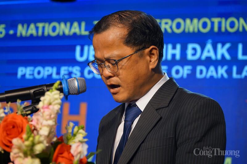 Ông Nguyễn Hải Triều, Phó Giám đốc Sở Công Thương Đắk Lắk phát biểu tại chương trình. Ảnh: Vũ Long