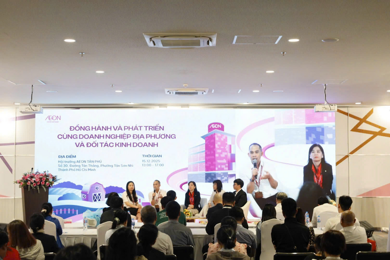 Đại diện AEON giải đáp vướng mắc và khó khăn cho doanh nghiệp địa phương tại sự kiện “AEON Việt Nam đồng hành và phát triển cùng doanh nghiệp địa phương và đối tác kinh doanh”.