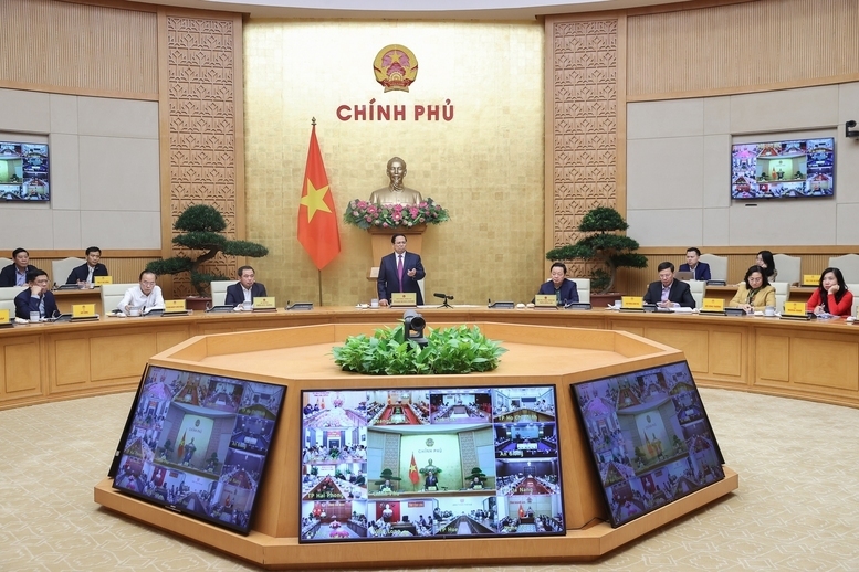 Thủ tướng Phạm Minh Chính chủ trì phiên họp lần thứ 26 của Ban Chỉ đạo quốc gia chống khai thác hải sản bất hợp pháp, không báo cáo và không theo quy định - Ảnh: VGP/Nhật Bắc