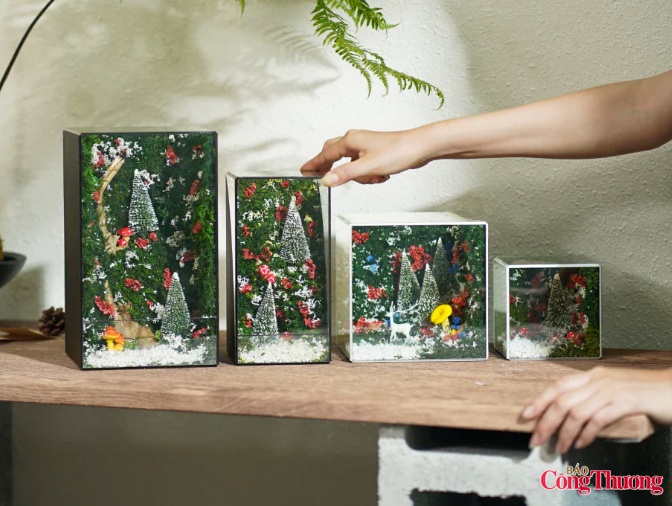 "Mọi năm, mình hay tặng hoa tươi nhưng chỉ chơi được vài ngày. Năm nay, mình quyết định chọn tiểu cảnh "bảo tồn" vì cây thật, rêu thật 100% nhưng lại không mất công chăm sóc. Đây chắc chắn là món quà ý nghĩa tặng bạn bè dịp Noel, vừa làm đẹp không gian sống, vừa lan tỏa thông điệp sống xanh"