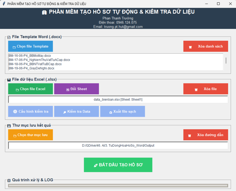 Giao diện sử dụng của phần mềm