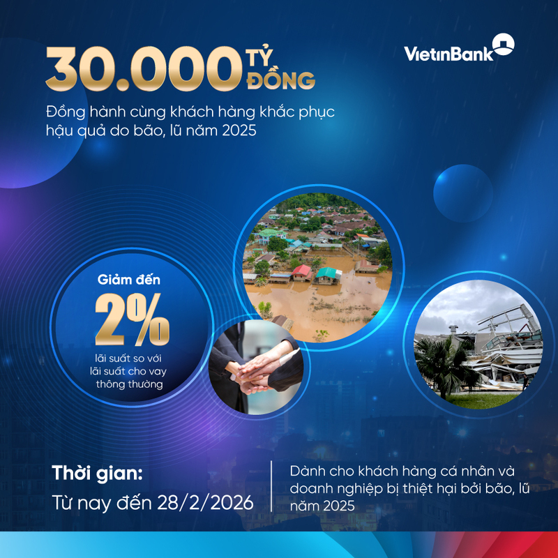 VietinBank dành 30.000 tỷ đồng hỗ trợ khách hàng khắc phục hậu quả bão, lũ - 1