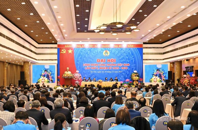 Toàn cảnh Đại hội Công đoàn Công Thương Việt Nam lần thứ V, nhiệm kỳ 2025 - 2030. Ảnh: Cấn Dũng