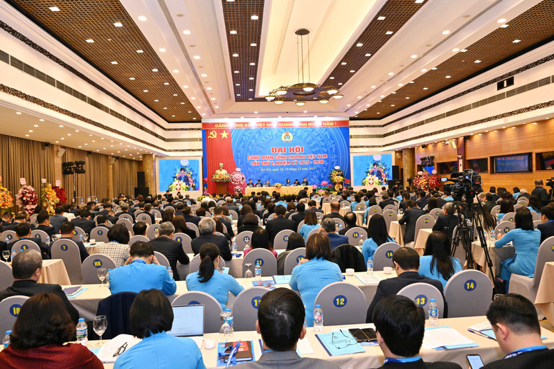 Các đại biểu tham dự Đại hội Công đoàn Công Thương Việt Nam. Ảnh: Cấn Dũng