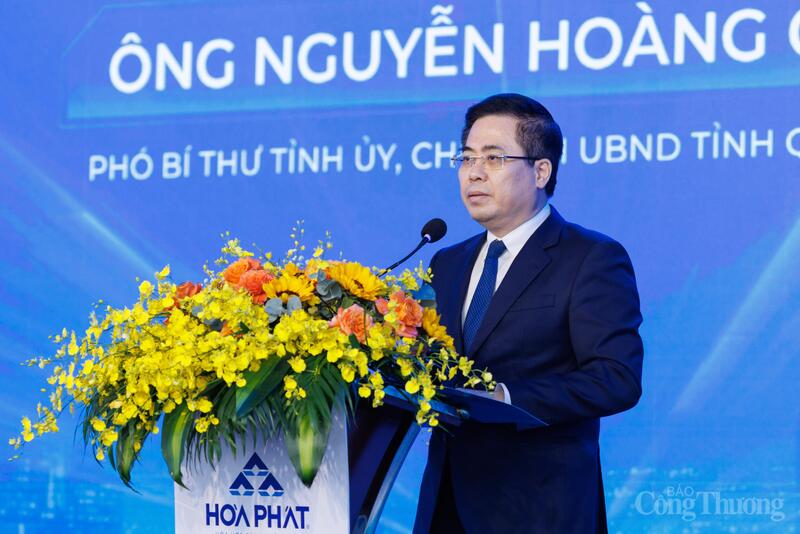 Chủ tịch UBND tỉnh Quảng Ngãi Nguyễn Hoàng Giang phát biểu tại Lễ khởi công.