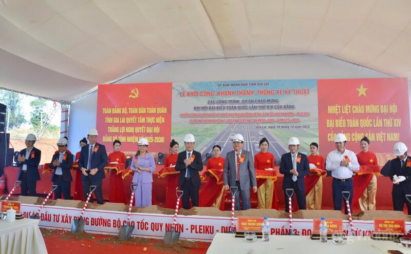 Lễ khởi công Dự án đầu tư xây dựng đường bộ cao tốc Quy Nhơn - Pleiku, Dự án thành phần 3 (đoạn Km90 - Km125).