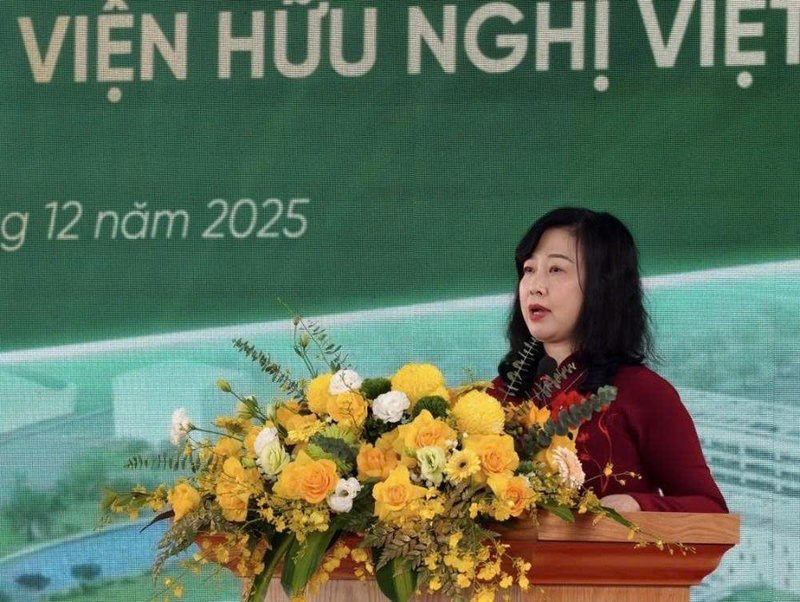 Bộ trưởng Bộ Y tế Đào Hồng Lan phát biểu tại lễ khánh thành. Ảnh: Hà Quyên