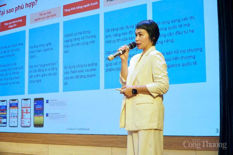 Bà Vũ Xuân Linh, Giám đốc Quan hệ Đối tác chiến lược Tập đoàn Sea, Shopee Việt Nam.