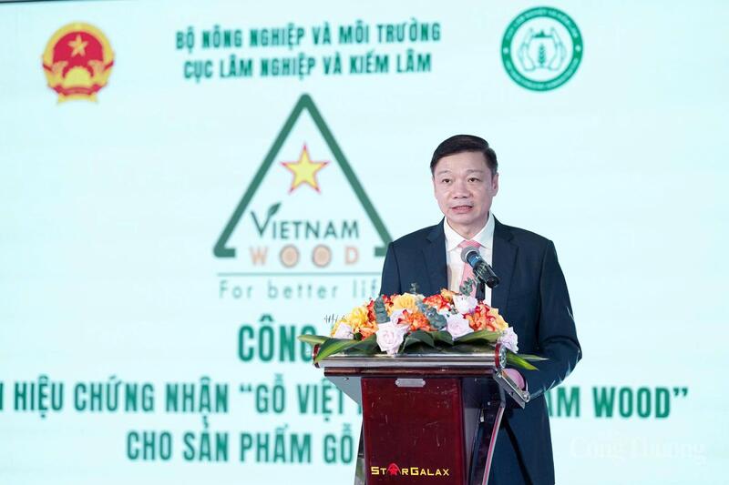 Cục trưởng Cục Lâm nghiệp và Kiểm lâm Trần Quang Bảo phát biểu tại sự kiện. Ảnh Bảo Thắng