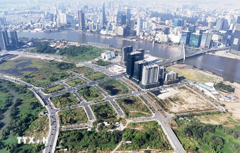 Trung tâm Tài chính Quốc tế tại TPHCM bao gồm một phần phường Bến Thành, phường Sài Gòn và Khu đô thị mới Thủ Thiêm. Ảnh: TTXVN.