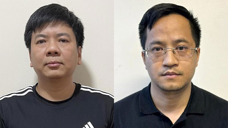 Bị can Nguyễn Ngọc Thủy và Đặng Văn Hiển. Ảnh: Bộ Công an