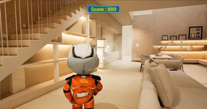 Không gian trò chơi được thiết kế mô phỏng một ngôi nhà quen thuộc bằng công nghệ