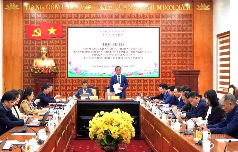 Hội thảo tham gia ý kiến vào dự thảo Nghị quyết, Đề án của Ban Chấp hành Đảng bộ tỉnh Lai Châu về phát triển khoa học công nghệ và chuyển đổi số trên địa bàn đến năm 2030.