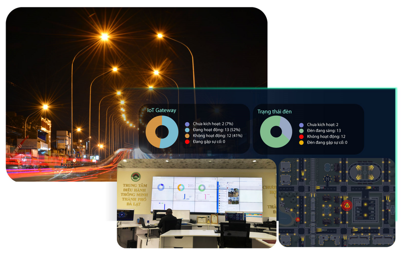 Giải pháp chiếu sáng đường phố thông minh Rạng Đông thực hiện tại thành phố Đà Lạt