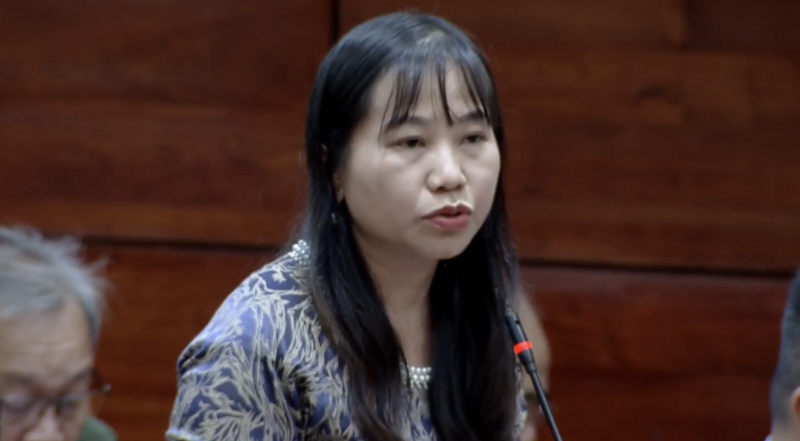 Đại biểu Lê Thị Thu Phương phát biểu tại kỳ họp. Ảnh: Tiến Dũng