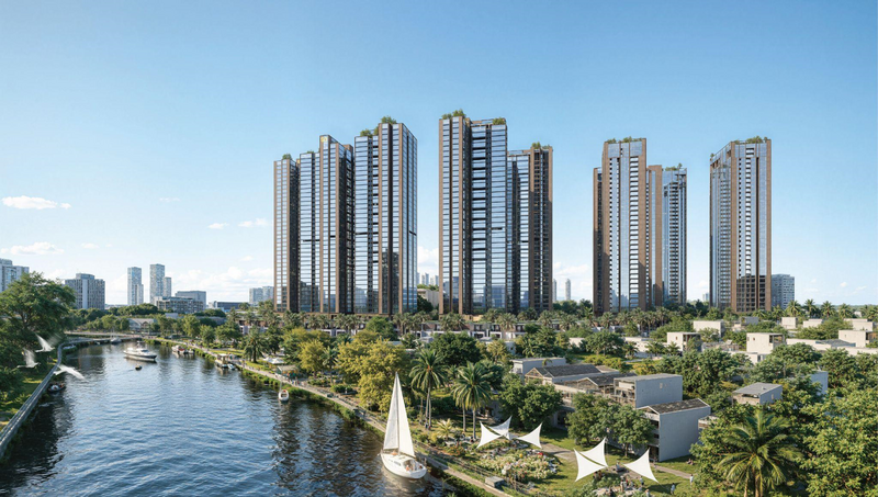 Sunshine Sky City sở hữu vị trí đắc địa bên dòng sông Cả Cấm