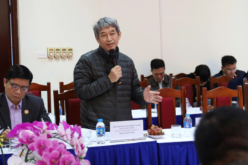 Đại diện Hiệp hội Doanh nghiệp cơ khí Việt Nam, TS. Lê Kỳ Nam phát biểu tại hội nghị. Ảnh: Khánh Ly