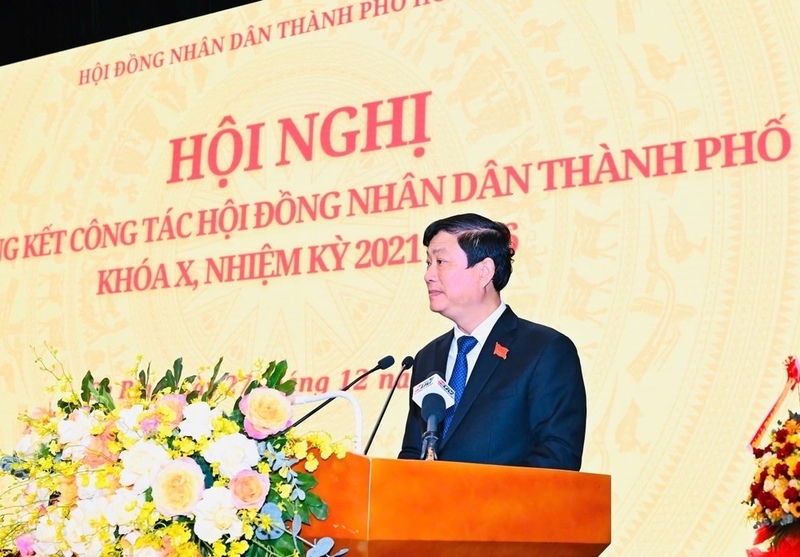 Ông Võ Văn Minh - Chủ tịch HĐND TP. Hồ Chí Minh phát biểu khai mạc. Ảnh: Việt Dũng.