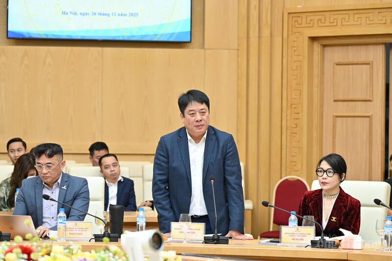 Ông Nguyễn Anh Tuấn - Tổng Giám đốc Tập đoàn Điện lực Việt Nam (EVN) phát biểu tại hội nghị. Ảnh: Cấn Dũng