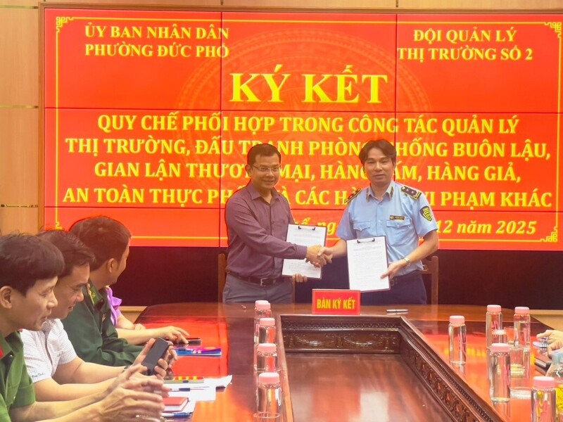 Việc ký kết, phối hợp với các địa phương giúp cho công tác QLTT được sâu rộng, toàn diện hơn. Ảnh Tuệ Lâm