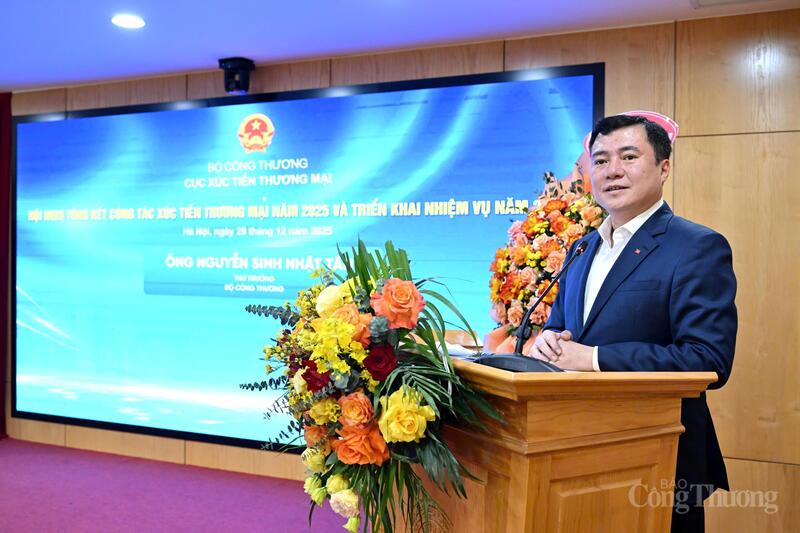 Thứ trưởng Bộ Công Thương Nguyễn Sinh Nhật Tân phát biểu chỉ đạo tại hội nghị. Ảnh: Cấn Dũng