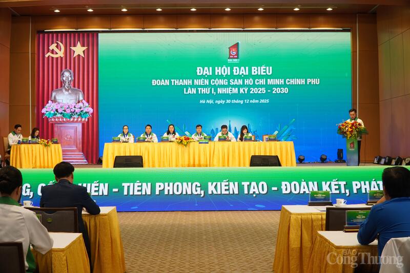 Phiên thứ nhất Đại hội đại biểu Đoàn TNCS Hồ Chí Minh Chính phủ lần thứ I, nhiệm kỳ 2025 - 2030. Ảnh: Minh Trang